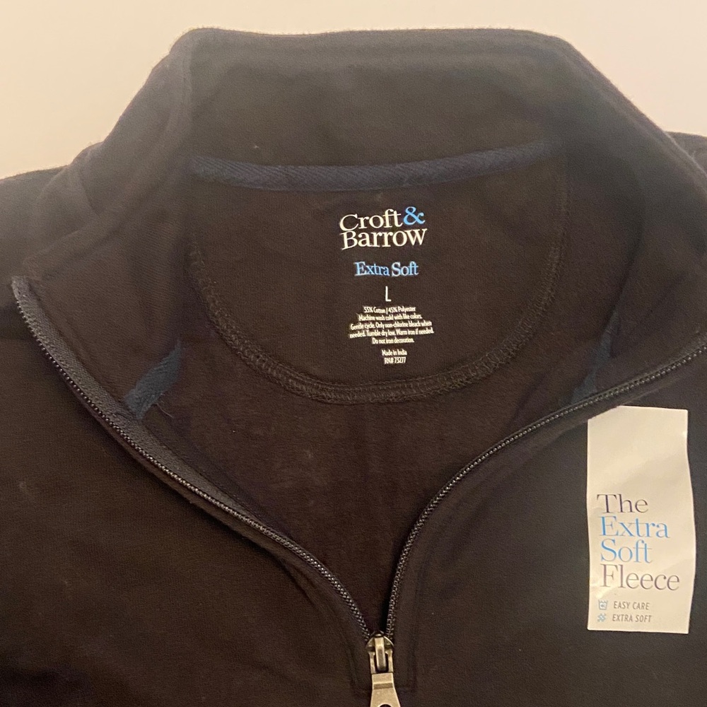 Croft & Barrow Men's Zip-Up Black Sweater